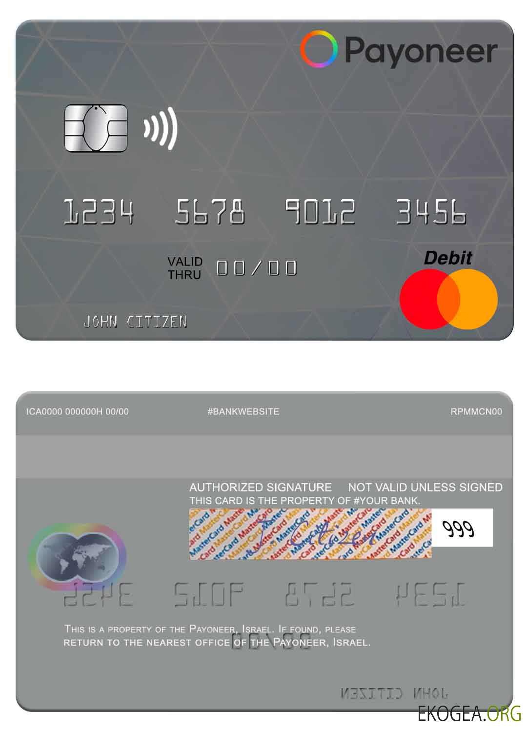 Carte Mastercard USA Payoneer